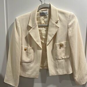 Bloomingdale’s cream cropped jacket